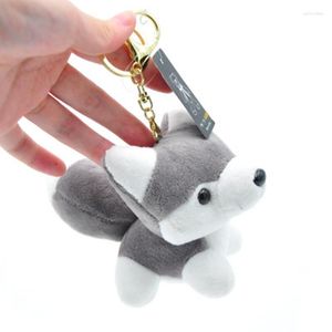 Porte-clés belle peluche Husky chien porte-clés sac à main pendentif ornement mode peluche porte-clés YSK087