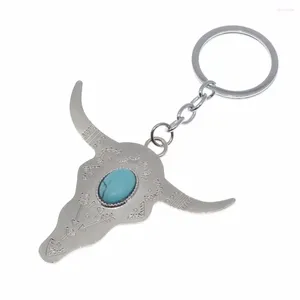 Keychains Lucky Charm Amulet Ox Horn Stone Purse Tas Buckle Hanger voor autokiairs Key Chains Holder Women Men Gifts