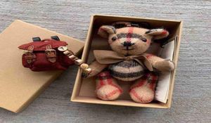 Keychains Marques de luxe Kawaii Bear Keychain Vintage Cartoon Toy Doll Car Charmants Anneau clé pour femmes Accessoires de sac