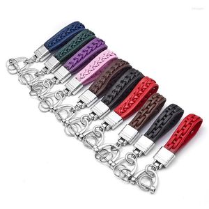 Porte-clés de luxe voiture porte-clés hommes femmes porte-clés pour anneaux porte-sac pendentif tissé à la main corde bijoux accessoires cadeau masculin en gros