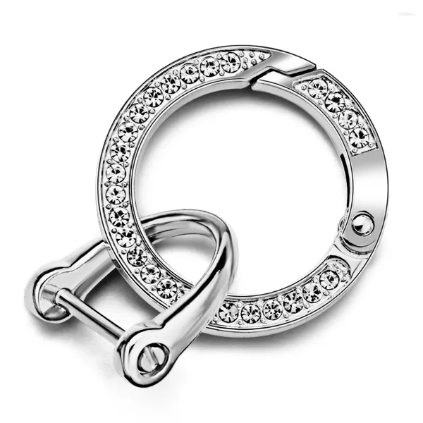 Porte-clés strass de luxe, anneau torique en cristal, porte-clés à ressort, étrier, boucle de connexion en métal, porte-clés ZH02