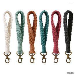 Keychains macrame hand gevlochten polsklet sleutelhanger lanyard sleutel polsbandje kreeft klauw klauw boho ringen moeder's day cadeaubkeychains forb22