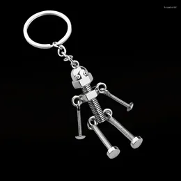 Sleutelhangers Mannen Kinderen Accessoire Leuke Metalen Robot Sleutelhanger Cool Schroef Mini Tool Sleutelhangers Huis