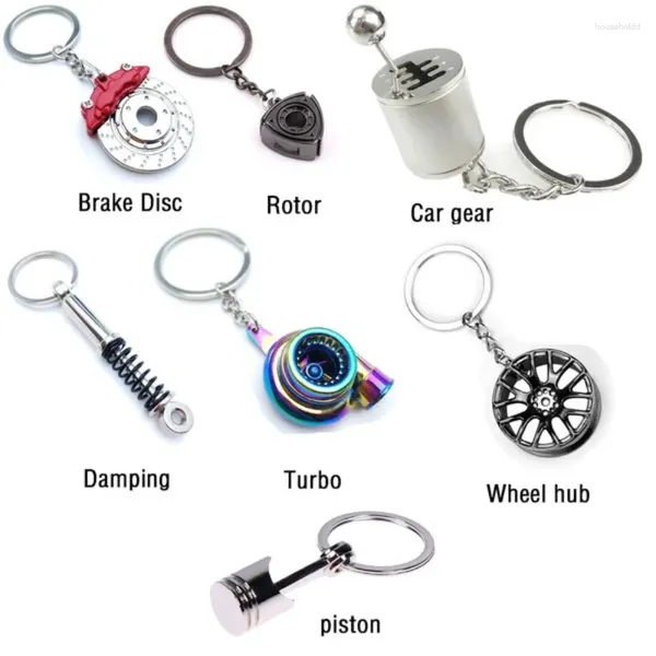 Porte-clés hommes créatif voiture porte-clés Turbo 6 vitesses boîte de vitesses tête de transmission manuelle levier métal porte-clés pendentif