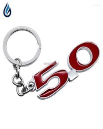 Keychains Metal 50 Emblem Red Black Car Keychain Keyring Key Rings For Mustang GT V8 Accessoires de chaîne de coyote Miri227081009