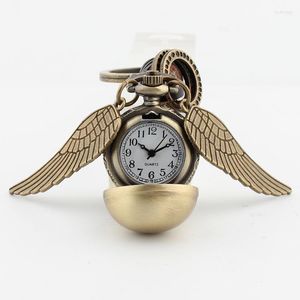 Keychains Metal Ball Watch Alloy Wing Men Keychain Women Vintage Keyring Leather Key Chain Souvenirs Unisex Accessoires Gift Fred22