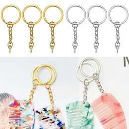 Keychains Metal Keychain Ring Parts for Arts and Craft 25mm 60 sleutelringen met ketting 60 stks Open springschroef Oogpennen 124akeychains Forb22