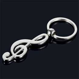 Keychains Metal Musical Note Key Chain Cool Luxury autoringzak hanger voor man Women Gift Jewelry Accessories S067KeyChains