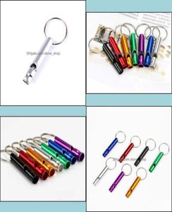 Keychains Metal Whistle Portable Autofense Keyrings Anneaux Halder Fashion Car Chains Accessoires Cam de survie en plein air STONES8759384