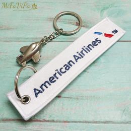 Porte-clés MiFaViPa 2 PC broderie American Airlines porte-clés en métal pour femmes Porte Clef mode porte-clés Sleutelhanger