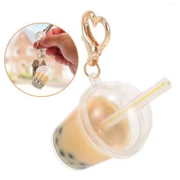 Porte-clés pendentif thé au lait pour femmes, accessoires à bulles, breloques mignonnes pour sac à main, sac à dos en plastique, pendentifs de tasse