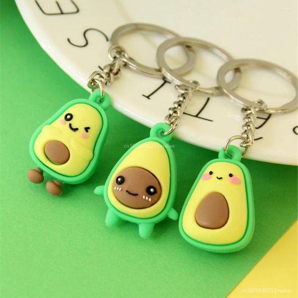 Llaveros Mini aguacate fruta llavero goma comida llavero Kawaii bolsa encantos amigo amante regalo para mujer Accesorios