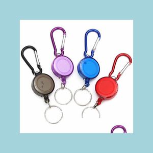 Keychains Mini Badge Spareder Carabiner Reculable Retraque Route à mouline Route de bobine Pratique Mticolor Clif