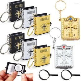 Porte-clés Mini Bible Porte-clés Religieux Jésus Porte-clés avec petit baptême saint communion pendentif chrétien cadeaux souvenirs