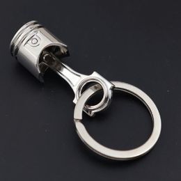 Keychains Mini Cars Motor Piston Keychain Zink Alloy Key Chain Ring Keyring Keyfob Interior Accessoires Dropship