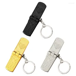 Keychains Mini Flip et tournant le porte-clés de porte-clés de portefeuille Pénien en forme de téléphone en forme de pêche à la forme Y2K Clés de sacs accrochés Ornement décor