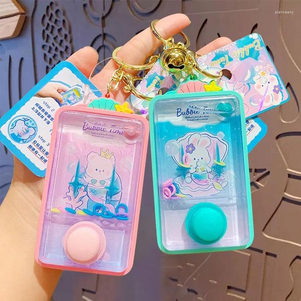 Porte-clés Mini console de jeu portable porte-clés sirène starmoon lapin jouer refroidisseur d'eau porte-clés enfants jouet de poche cadeau