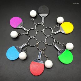 Porte-clés Mini Simulation Table Tennis Raquette Porte-clés Ping Pong Sports Porte-clés Pour Femmes Hommes Voiture Sac À Dos Téléphone Pendentif Accessoires Cadeau