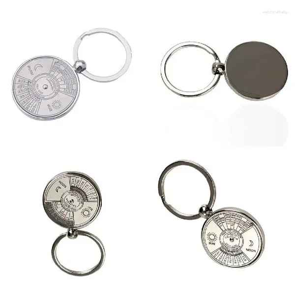 Porte-clés Mini spécial calendrier perpétuel porte-clés anneau 50 ans Unique métal porte-clés hommes femmes fête cadeau porte-clés Ewelry