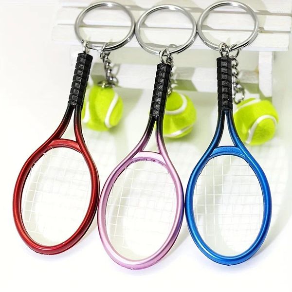 Keychains Mini tenis Racket Ball Keychain Fashion Sports Keyring Mochila Key Pendence