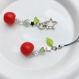 Keychains Mini Tomato Star Perle Téléphone Charcles de charme de voiture Pentures clés Pendants Pendants Fashion Decoration Lanyard Purse