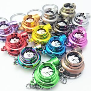 Sleutelhangers Mini Turbo Turbocharger Sleutelhanger Spinning Turbine Sleutelhanger Ring Sleutelhanger Keyfob Auto Interieur Geschenken Accessoires