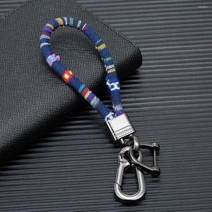 Porte-clés MKENDN Porte-clés en métal avec porte-clés à la main Boho Surfer Corde imperméable Support de voiture Coloré Cadeau d'amitié pour ami