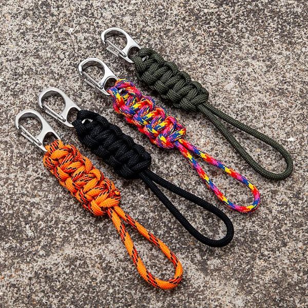 Keychains Mkendn Military Traided Paracord Carabiner Keychain Outdoor Emergency Survival Sackepack Key Ring Lanyard
