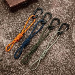 Keychains MKENDN MULITIFICTISCHE KARABINER KEYCHAIN ​​Handgemaakte Gevlochten waterfles Lanyard Outdoor Emergency Paracord Cord Key houder geschenk