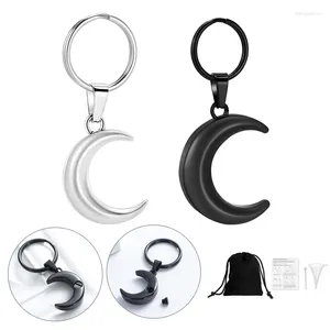 Porte-clés lune porte-clés crémation bijoux urne pour cendres humaines/animaux de compagnie en acier inoxydable porte-clés souvenir mémorial hommes femmes