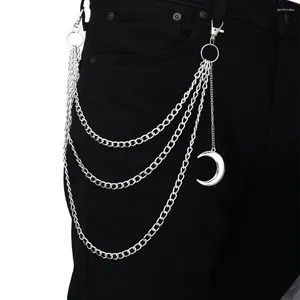 Keychains Moon Hendant Chain on the Jeans Pants Women Punk for Men Egirl Eboy Harajuku Grunge Accessories