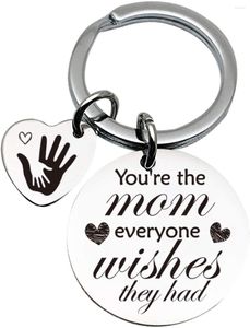 Porte-clés mère porte-clés fête des mères porte-clés maman cadeaux d'anniversaire de fils fille mari vous êtes le tout le monde souhaite qu'ils aient eu