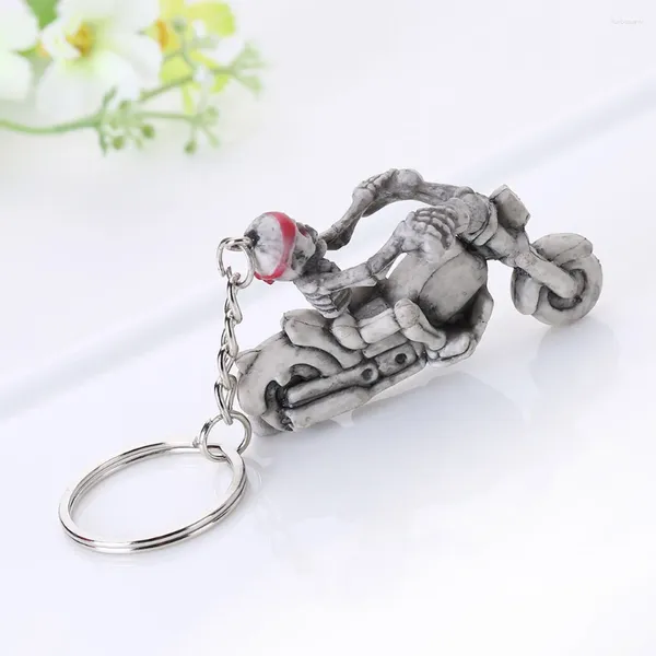 Porte-clés moto crâne squelette charme caoutchouc porte-clés voiture sac à main accessoires porte-clés porte-clés XIN-