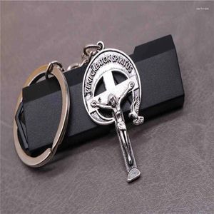 Keychains Multi Style Religious Jésus Cross Key Chain Médaille de voiture Orb Gift