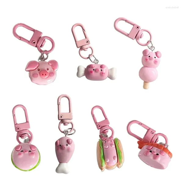 Porte-clés multifonctionnel en forme de cochon, pendentif décoratif pour sac à dos, adapté aux clés et aux sacs à dos