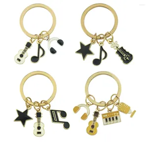 Porte-clés Musique Porte-clés Musiciens Pianiste Porte-clés Piano Clavier Guitare Sachs Notes Chaîne Pour Festival Cadeau DIY Bijoux À La Main