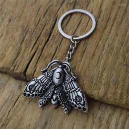 Keychains Mysticism Magic Death Head Skull Moth Wicca Moon Butterfly Pendant Key Ring Withchcraft sieraden