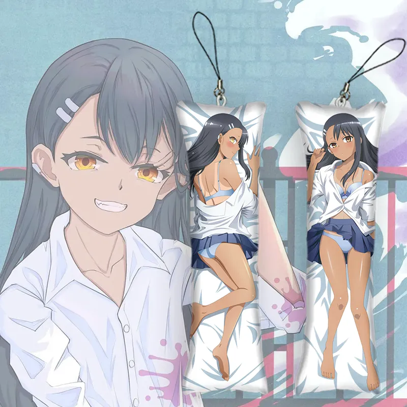 Keychains Nagatoro Hayase Mini Dakimakura Keychain Anime Cuerpo