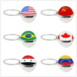 Porte-clés drapeau national, ballon double face, Union soviétique, Brésil, Canada, Pays-Bas, Israël, Syrie, Venezuela, États-Unis, Espagne