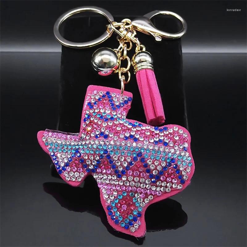 Keychains National Map KeyChain for Women Men Keyring Gold Color Bohemian Colorful Key Ring Bag Accessories Fashion Jewelry Chaveiro