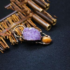 Keychains Natuurlijke onregelmatige amethist hangende ketting voor vrouwen mannen kwarts paarse kristal genezende kettingen decoratie ambachtelijke Jewellry cadeau