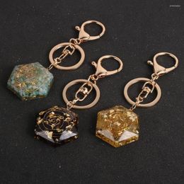 Keychains Natural Stone Chip Gravel Orgone Hanger Key Rings toermalines Amethists Orgonite Energy Amulet Keychain Healing Reiki Sieraden