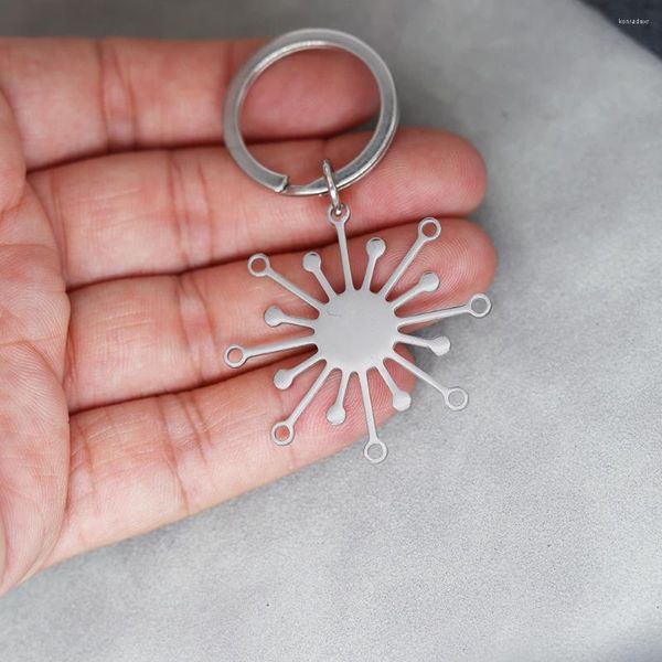 Keychains Nedar mignon de tournesol en acier inoxydable Snowflake Keyder pour femmes filles de sac à main Décor de porte