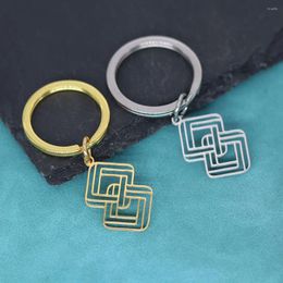 Porte-clés Nedar Escher Infinity Porte-clés pour femmes Hommes Bijoux géométriques en acier inoxydable Porte-clés Vintage Math Professeur Cadeau Porte-clés