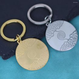 Keychains Nedar Yggdrasil World Tree Medallion charme Chain de clé Nordic Talisman Viking Kekchain Amulet Pagan Pendant Pendre Course Bijoux