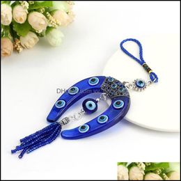 Keychains NIEUWE FASHOUD WALL HUSSESHOE CHARM Auto Keychain Hanger Sieraden Evil Eye 1251 Q2 Drop Delivery 2021 Accessoires YYDHHOME DHSGJ