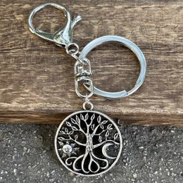 Keychains Nostalgia Tree of Life Soleil et Lune Keyring Key Chain accessoires d'anniversaire Cadeau