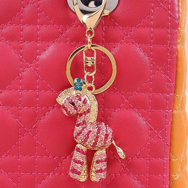 Porte-clés Nouveauté Creative Strass Animal Cheval De Troie Porte-clés De Mode De Voiture Porte-clés Charme Femmes Sac Décoration Titulaire Bijoux Cadeau R190