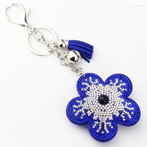 Keychains Nieuwheid Key Chain -items Cute Cap Rhinestone Leather Snow Flower Anime Cover Multi Colors Wholesale Enek22