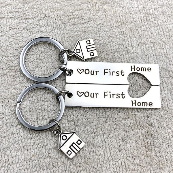 Keychains Oeinin Simple Keychain Man Nuestro primer titular de la casa Bolsa de llave unisex Color de aleación de zinc Accesorios colgantes Porte Clef1